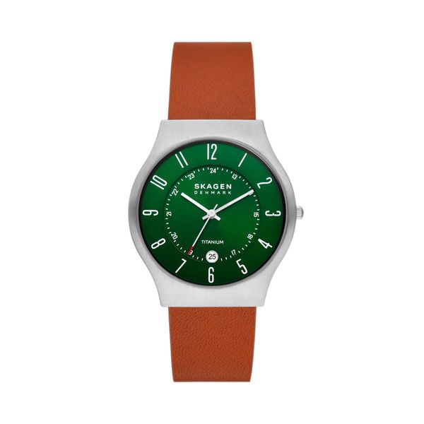 Skagen Ročna ura Skagen Sundby SKW6908 Green/Brown