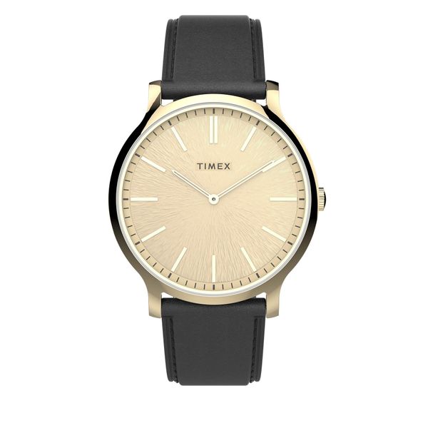 Timex Ročna ura Timex City TW2V43500 Black/Gold