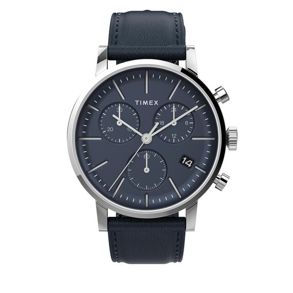 Timex Ročna ura Timex Midtown Chronograph TW2V36800 Mornarsko modra