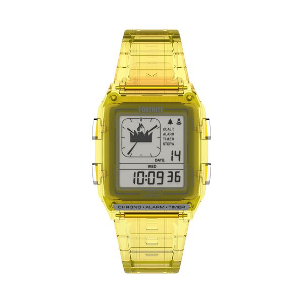 Timex Ročna ura Timex Q Timex Lca X Fortnite® Chronograph TW2W96600 Rumena