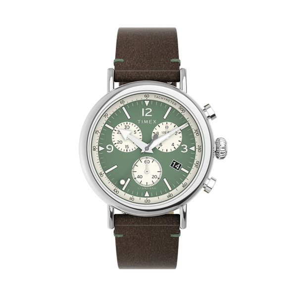 Timex Ročna ura Timex Standard Chronograph 41mm Eco-Friendly TW2V71000 Brown/Green