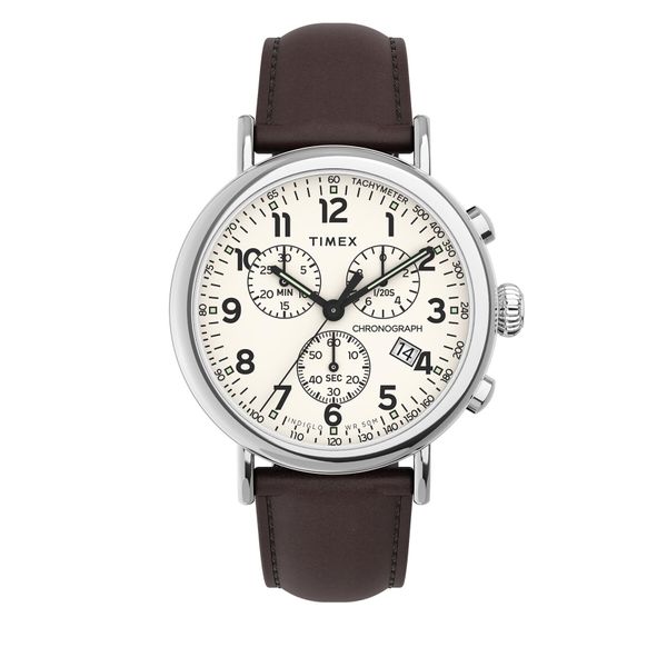 Timex Ročna ura Timex Standard Chronograph TW2V27600 Rjava