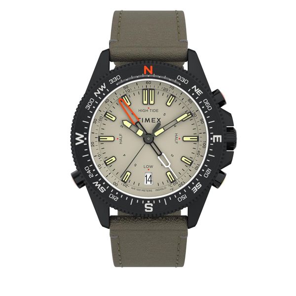 Timex Ročna ura Timex Tide-Temp-Compass 43mm Eco-Friendly Strap TW2V21800 Črna