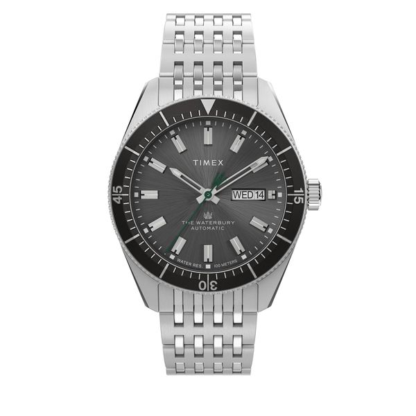 Timex Ročna ura Timex Waterbury Dive Automatic TW2V24900 Srebrna