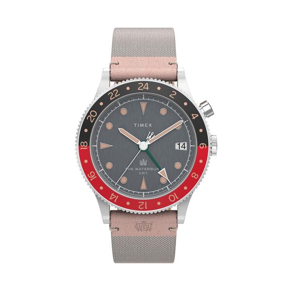 Timex Ročna ura Timex Waterbury Traditional GMT TW2V74100 Siva