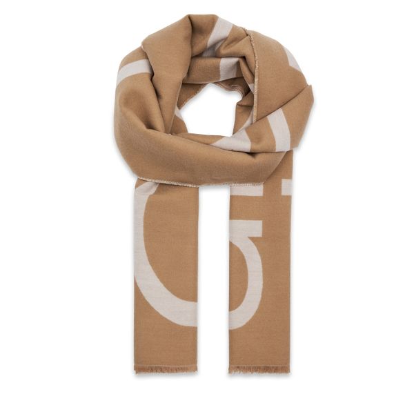 Calvin Klein Ruta Calvin Klein Fringes 2-Tones Wool Blend Scarf K60K612028 Rjava