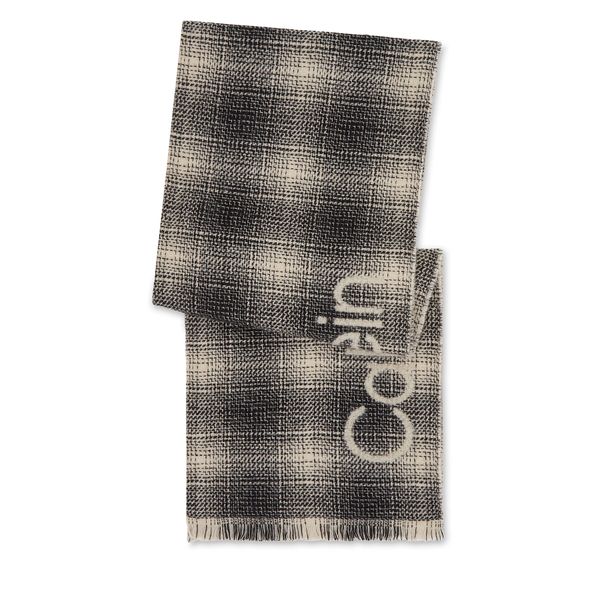 Calvin Klein Šal Calvin Klein Check Scarf K50K510989 Črna