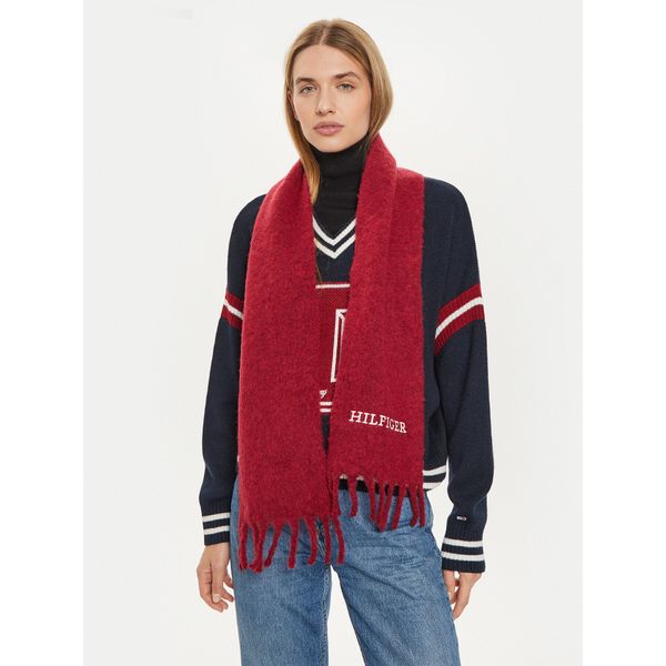 Tommy Hilfiger Šal Tommy Hilfiger Monotype AU0AU01935 Bordo rdeča