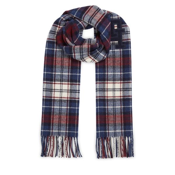 Tommy Hilfiger Šal Tommy Hilfiger Th Monogram Tartan Scarf AM0AM11984 Modra