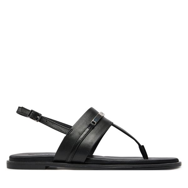 Calvin Klein Sandali Calvin Klein Flat Tp Sandal Metal Bar Lth HW0HW02031 Black BEH