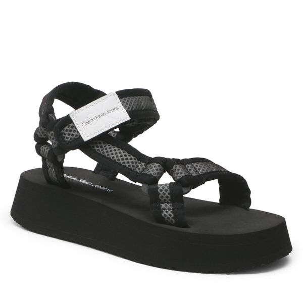 Calvin Klein Jeans Sandali Calvin Klein Jeans Prefresato Sandal Webbing Mesh YW0YW00969 Črna