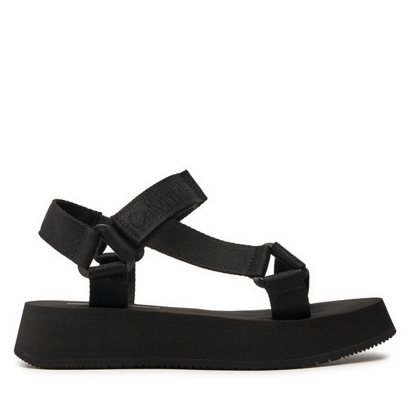 Calvin Klein Jeans Sandali Calvin Klein Jeans Sandal Velcro Webbing In Mtl YW0YW01480 Črna