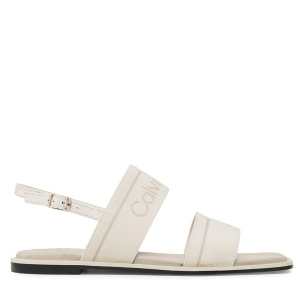 Calvin Klein Sandali Calvin Klein Squared Flat Sandal He HW0HW01496 Écru