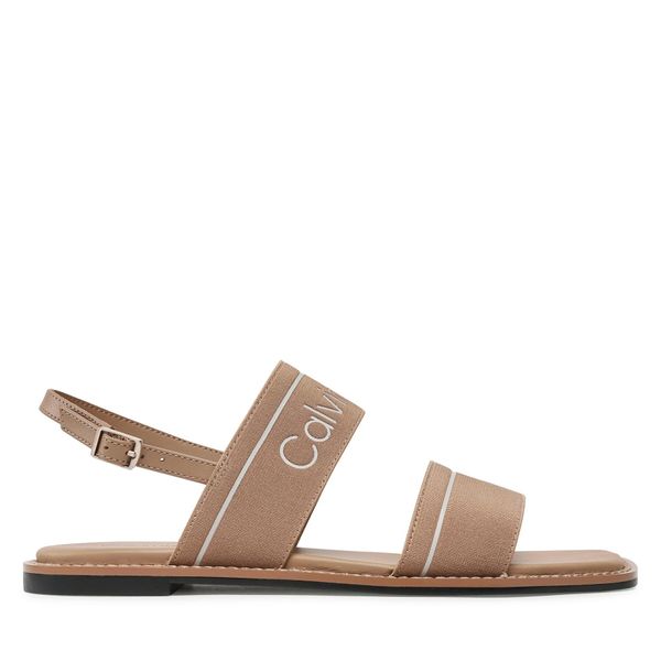 Calvin Klein Sandali Calvin Klein Squared Flat Sandal He HW0HW01496 Rjava