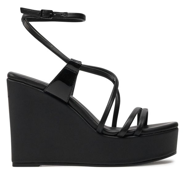 Calvin Klein Sandali Calvin Klein Wedge Sandal 70 Lth HW0HW01952 Črna