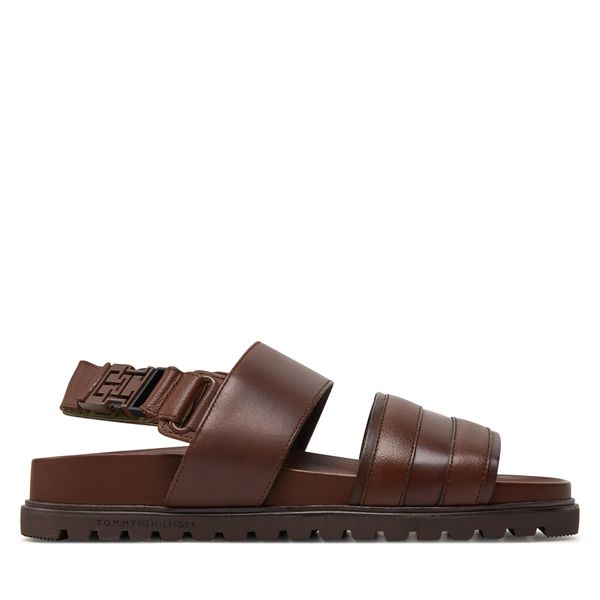 Tommy Hilfiger Sandali Tommy Hilfiger Elevated Th Buckle Lth Sandal FM0FM05007 Rjava
