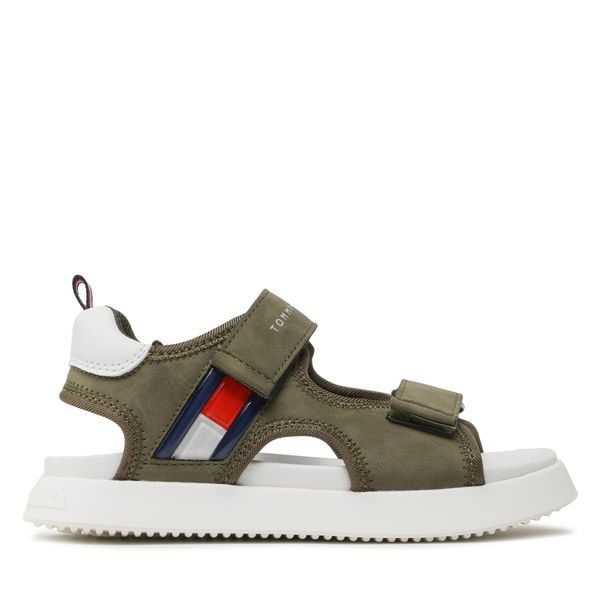 Tommy Hilfiger Sandali Tommy Hilfiger Flag Velcro Sandal T3B2-32906-1355 M Khaki