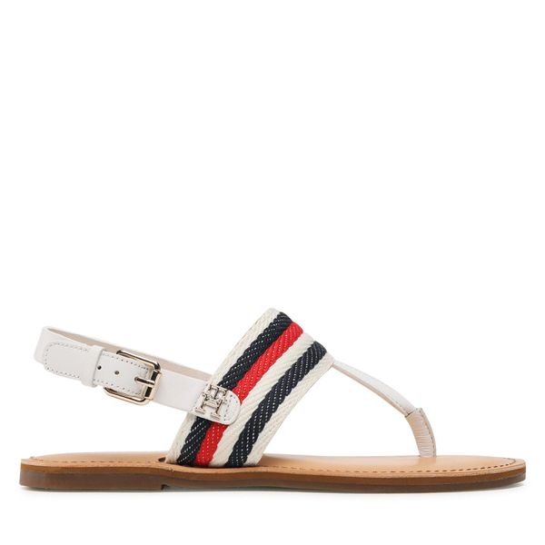 Tommy Hilfiger Sandali Tommy Hilfiger Flat Sandal Corporate FW0FW06988 Écru