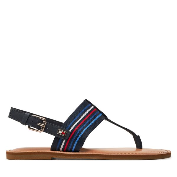 Tommy Hilfiger Sandali Tommy Hilfiger Flat Sandal Stripes FW0FW07924 Mornarsko modra