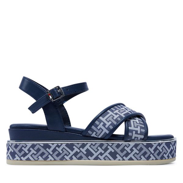 Tommy Hilfiger Sandali Tommy Hilfiger Logo Oll Over Platform Sandal T3A2-33256-0325 M Mornarsko modra