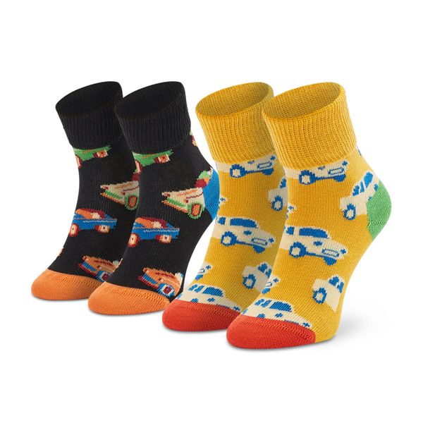 Happy Socks Set 2 parov otroških visokih nogavic Happy Socks KCAR19-9300 Pisana