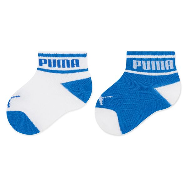 Puma Set 2 parov otroških visokih nogavic Puma Baby Wording Sock 2P 935479 White / Blue 03