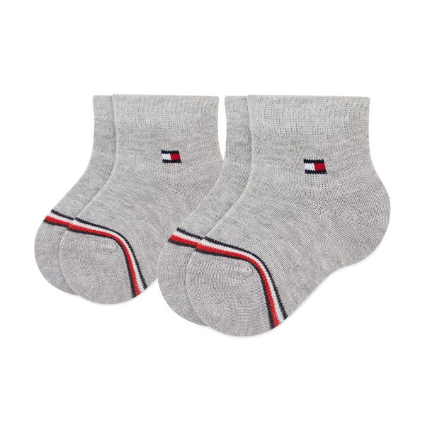 Tommy Hilfiger Set 2 parov otroških visokih nogavic Tommy Hilfiger 701220516 Mid Grey Melange 003