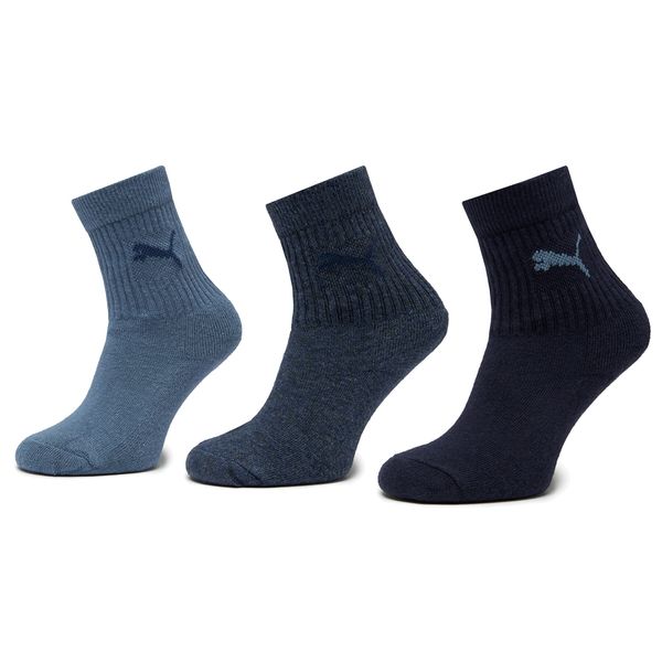 Puma Set 3 parov otroških visokih nogavic Puma Junior Crew Sock 3P 907958 Mornarsko modra