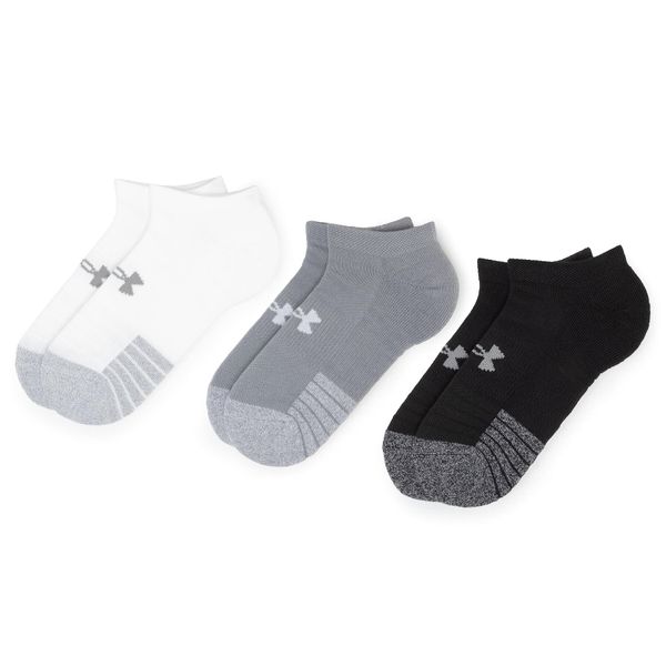 Under Armour Set 3 parov unisex nizkih nogavic Under Armour Heatgear No Show Sock 1346755-035 Siva