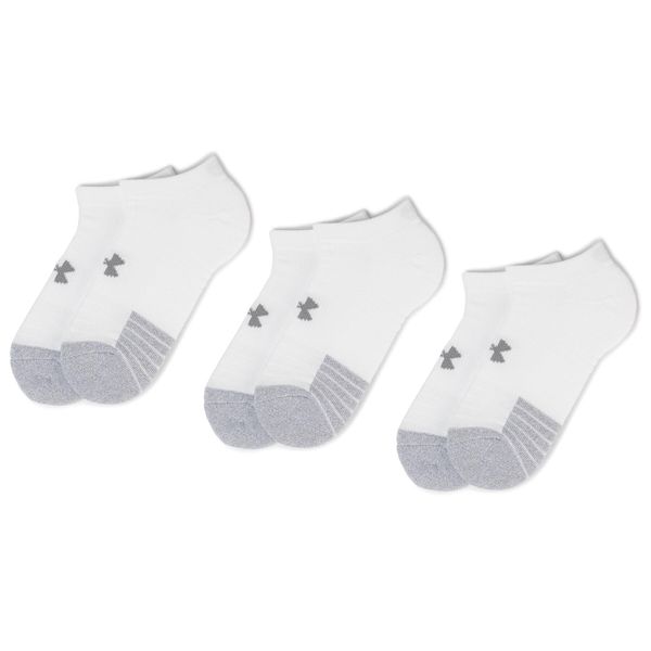 Under Armour Set 3 parov unisex nizkih nogavic Under Armour Heatgear No Show Sock 1346755-100 Bela