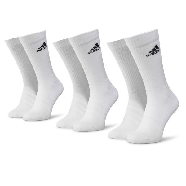 adidas Set 3 parov unisex visokih nogavic adidas Cush Crw 3PP DZ9356 White/White/Black