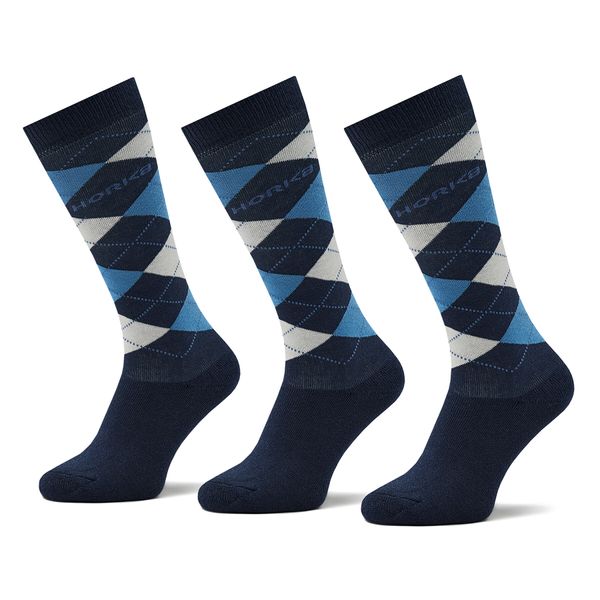 Horka Set 3 parov unisex visokih nogavic Horka Riding Socks 145450-0000-0218 Mornarsko modra