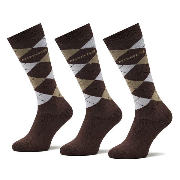 Horka Set 3 parov unisex visokih nogavic Horka Riding Socks 145450 Rjava