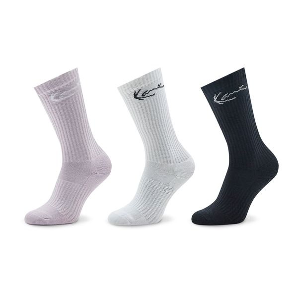 Karl Kani Set 3 parov unisex visokih nogavic Karl Kani Signature 3-Pack Sock 3104005 Lavender/Alack/White