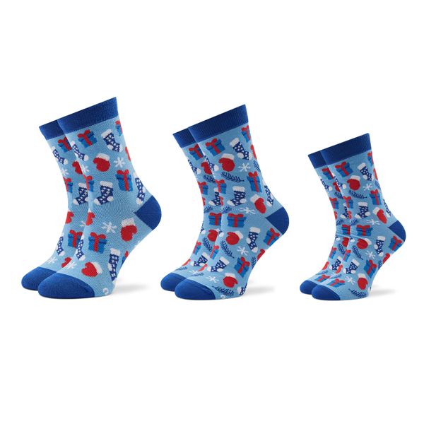 Rainbow Socks Set 3 parov unisex visokih nogavic Rainbow Socks Xmas Balls Modra