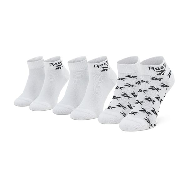 Reebok Set 3 parov unisex visokih nogavic Reebok Cl Fo Ankle Sock 3P GG6674 Bela