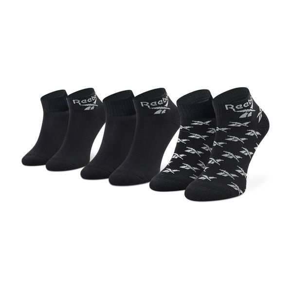 Reebok Set 3 parov unisex visokih nogavic Reebok Cl Fo Ankle Sock 3P GG6675 Črna