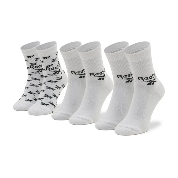 Reebok Set 3 parov unisex visokih nogavic Reebok Cl Fo Crew Sock 3P GG6682 Bela