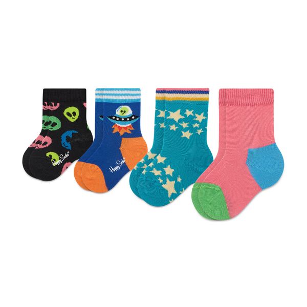 Happy Socks Set 4 parov otroških visokih nogavic Happy Socks XKSPC09-0200 Pisana