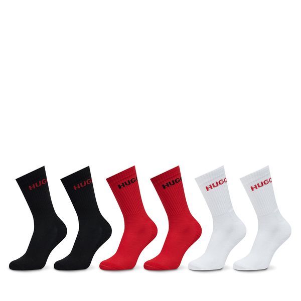 HUGO Set 6 parov moških visokih nogavic HUGO 50510187 Pisana