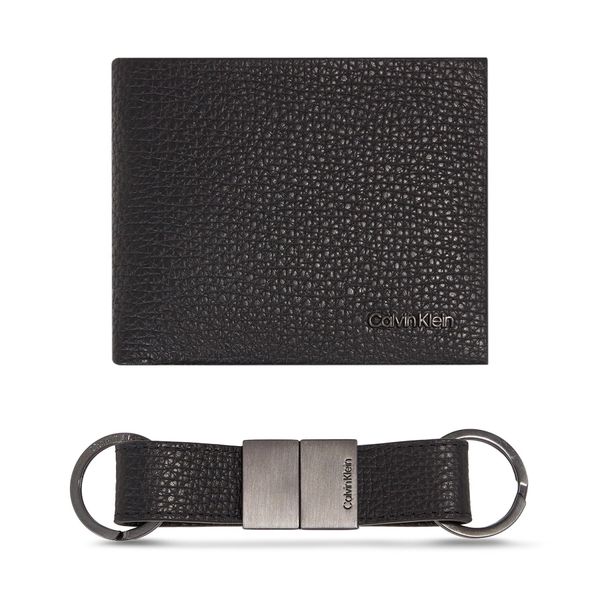Calvin Klein Set denarnica in obesek za ključe Calvin Klein Gs Minimalism Bifold 5Cc+Keyfob K50K511023 Ck Black BAX