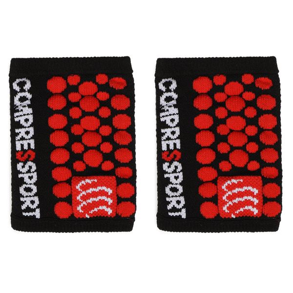 Compressport Set trakov za roke Compressport Sweatbands 3D.Dots WSTV2 Črna