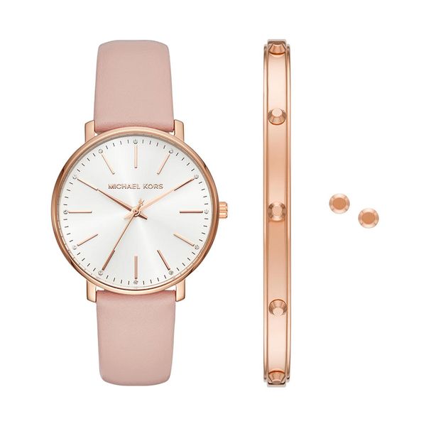 Michael Kors Set ura in zapestnica Michael Kors Pyper MK1078SET Rose Gold/Pink