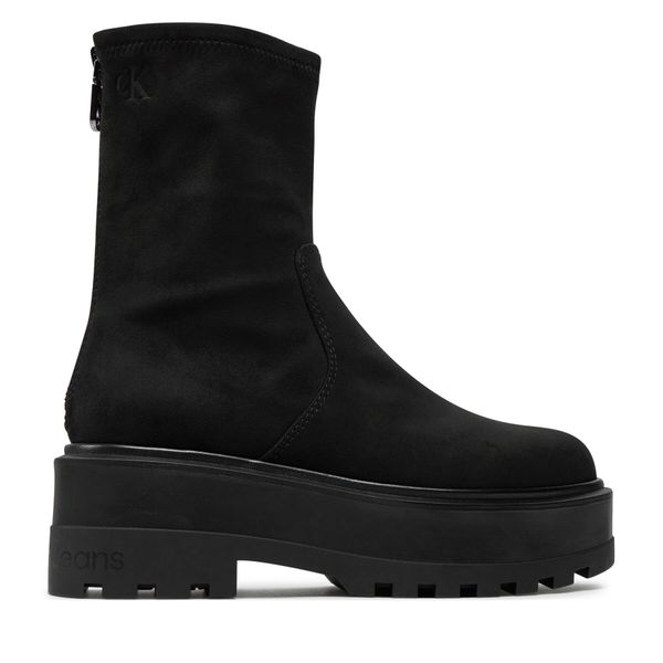 Calvin Klein Jeans Škornji Calvin Klein Jeans Flatform Zip Mg Ss YW0YW01602 Črna