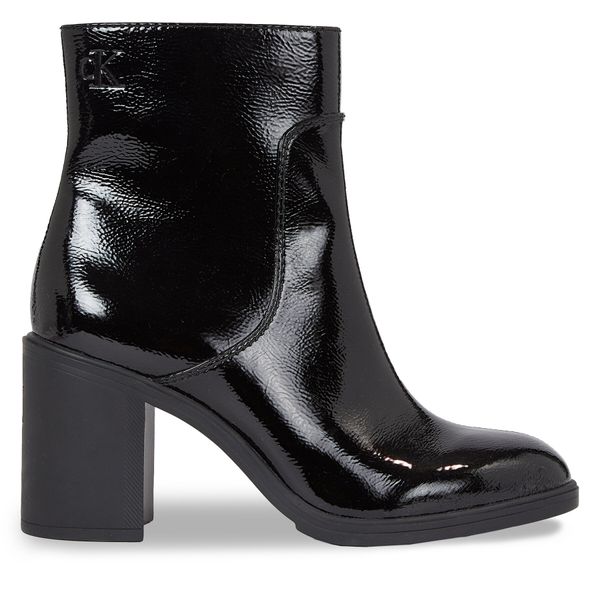 Calvin Klein Jeans Škornji Calvin Klein Jeans Mid Block Heel Boot Naplak Wn YW0YW01258 Črna