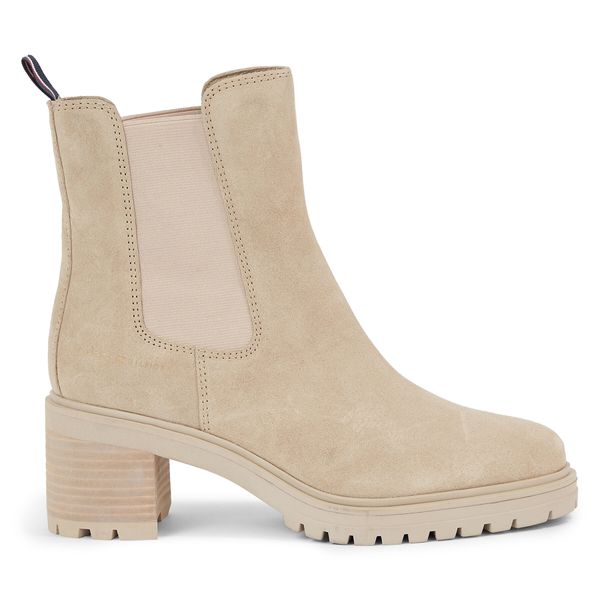 Tommy Hilfiger Škornji Tommy Hilfiger Essential Midheel Suede Bootie FW0FW07522 Merino ABO