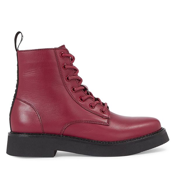 Tommy Jeans Škornji Tommy Jeans Tjw Lace Up Flat EN0EN02310 Bordo rdeča