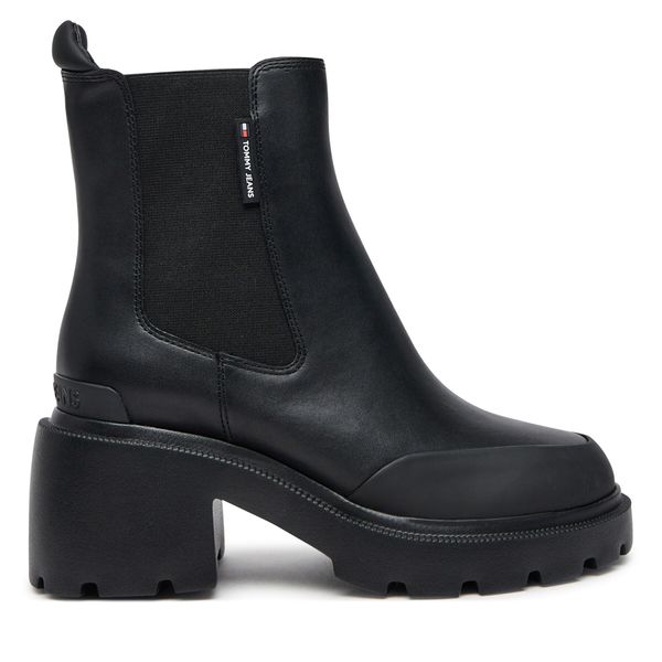 Tommy Jeans Škornji Tommy Jeans Tjw Mid Heel Chelsea Boot EN0EN02681 Črna