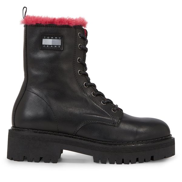 Tommy Jeans Škornji Tommy Jeans Tjw W Urban Boot Smooth Ltr Wl EN0EN02402 Črna