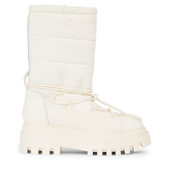 Calvin Klein Jeans Škornji za sneg Calvin Klein Jeans Flatform Snow Boot Nylon Wn YW0YW01146 Creamy White YBI